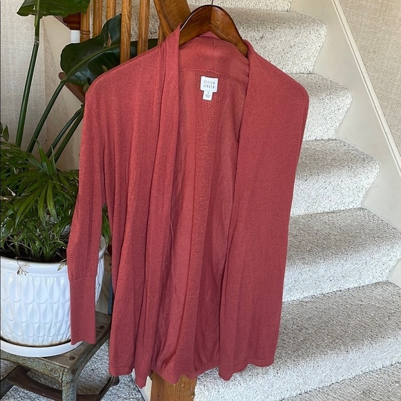 Peyton Jensen Women's Rustic Flax Linen Open Cardigan - Picture 1 of 8